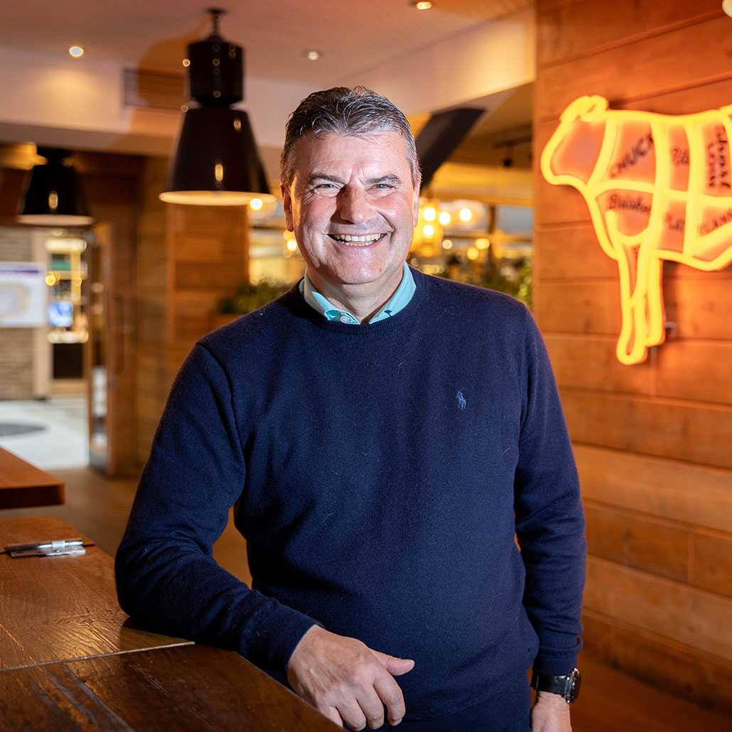 Portrait of Joe Teixeira, Managing Director Whitbread Restaurants